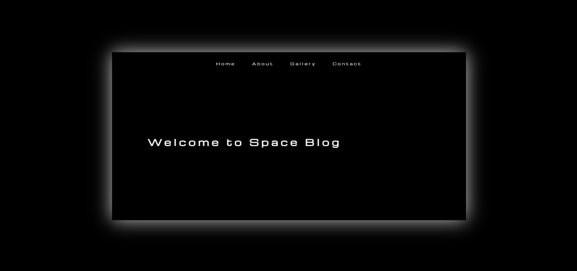 Space Blog welcome screen