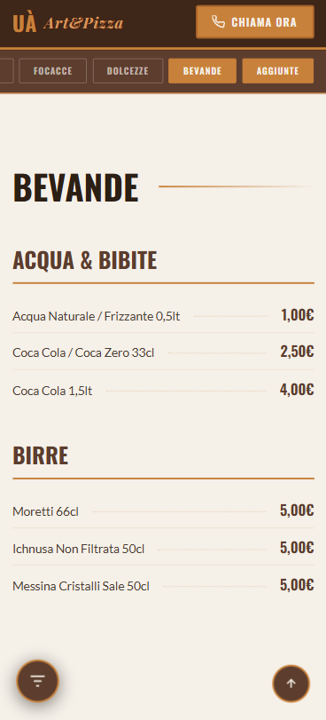 Uà Art&Pizza mobile view