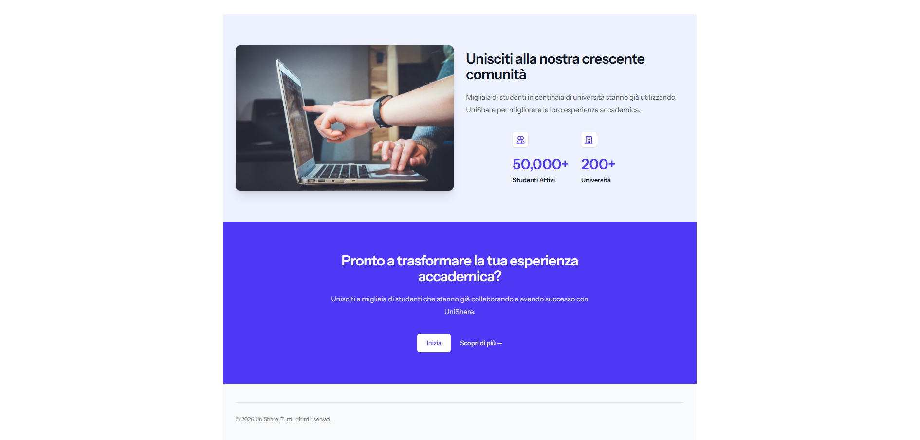 UniShare footer